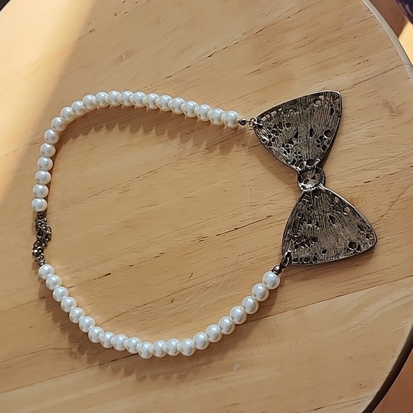 Vintage Pearl ribbon necklace - Picture 4 of 4
